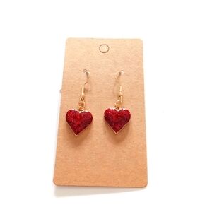 Fashion Jewelry Red Hearts Dangle Earrings